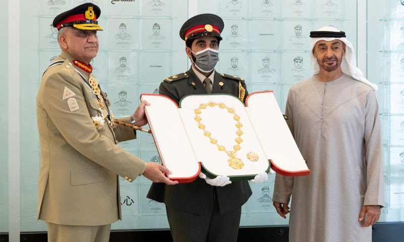 آئی ايس پی آر: پاکستان آرمی چيف جنرل قمر جاوید باجوہ کو متحدہ عرب امارات
